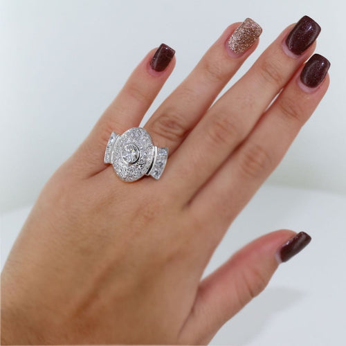 Bague 58 Bague bicolore Art Déco Diamants 58 Facettes