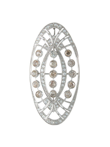 Pendentif Pendentif Ovale Or Platine Diamants 58 Facettes