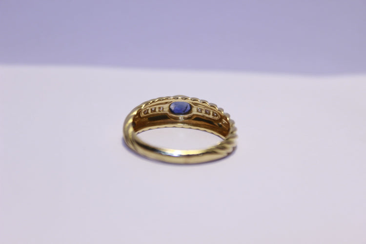 Bague 58 Bague Diamants et Saphir 58 Facettes