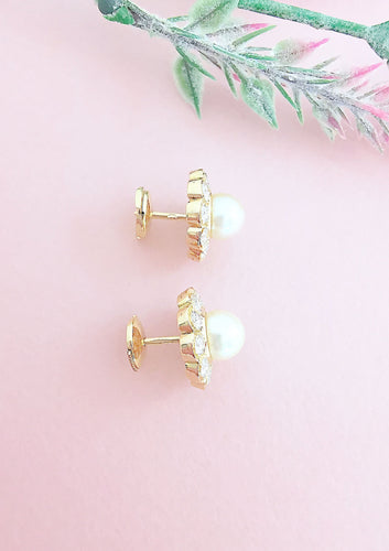 Boucles d'oreilles Boucles d'oreilles Fleurs Perles & Diamants 58 Facettes AA 1580