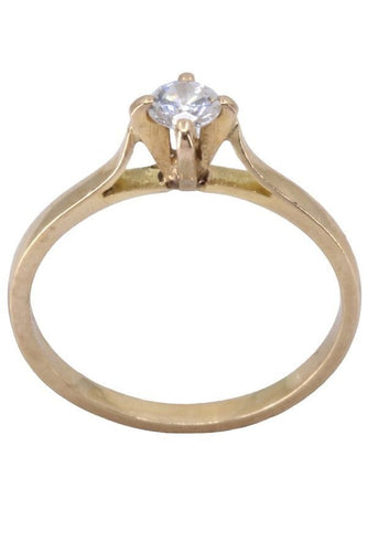 Bague 48 Solitaire diamants, or jaune 58 Facettes 064111