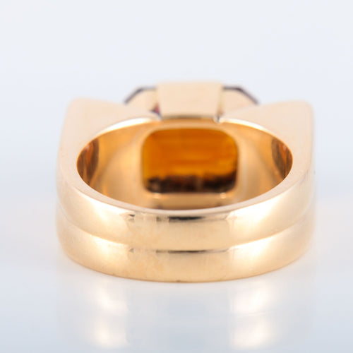 Bague 48 Bague tank Art Déco citrine de Madère 58 Facettes