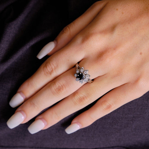 Bague 58.5 Bague Fleur Saphir Diamants 58 Facettes EL2-60