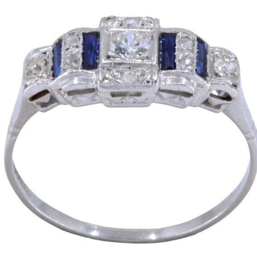 Bague 54 Bague Art Déco, saphirs, diamants 58 Facettes 063541