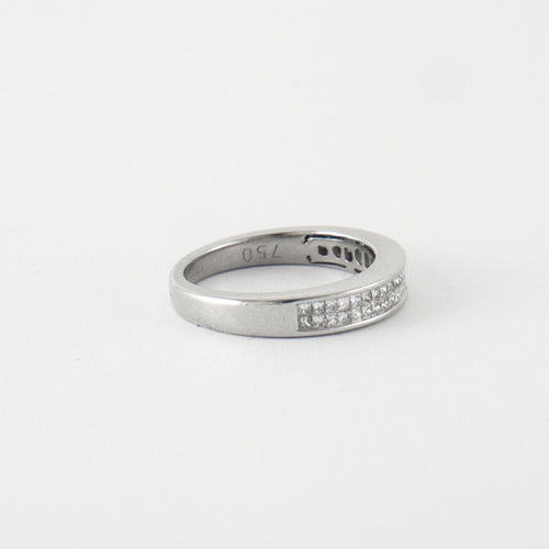 Bague 54.5 Bague Or blanc 18 Diamants 58 Facettes