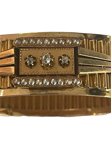 Bracelet Bracelet Napoléon III Or Perles Et Diamants 58 Facettes 949797