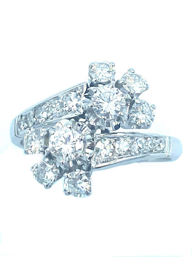 Bague Bague Toi & Moi 1950 or blanc et diamants 58 Facettes