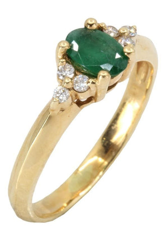 Bague 53 BAGUE MODERNE ÉMERAUDE ET DIAMANTS 58 Facettes 054051