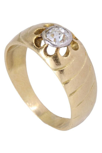 Bague 58 Bague jonc 2 Ors Diamant 58 Facettes 080631