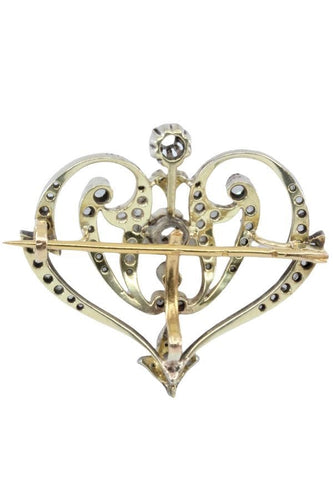 Broche BROCHE ANCIENNE DIAMANTS ART NOUVEAU 58 Facettes 041971