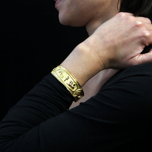 Bracelet Bracelet jonc or motifs égyptiens 58 Facettes CVBBR46