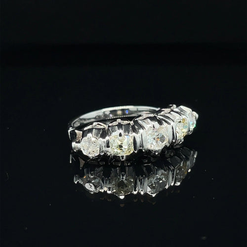 Bague 55 Bague Art Déco Or Diamant "Five-Stone" 58 Facettes