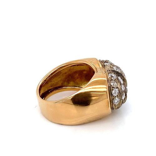 Bague 56 Bague Art Déco Diamants Or Argent 58 Facettes