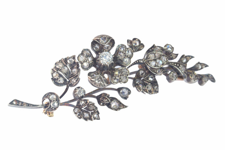 Broche Broche diamant branche fleurie 58 Facettes 23054-0122