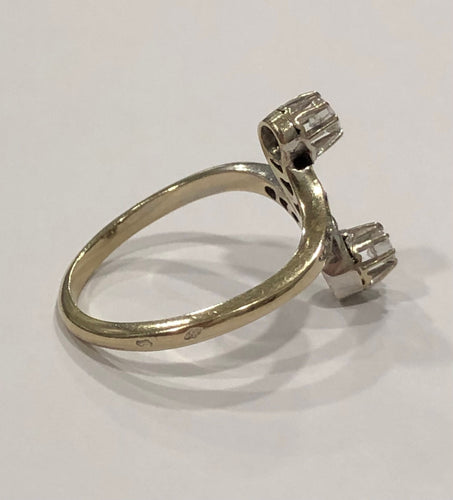 Bague Bague "Toi et Moi" or blanc et diamants 58 Facettes