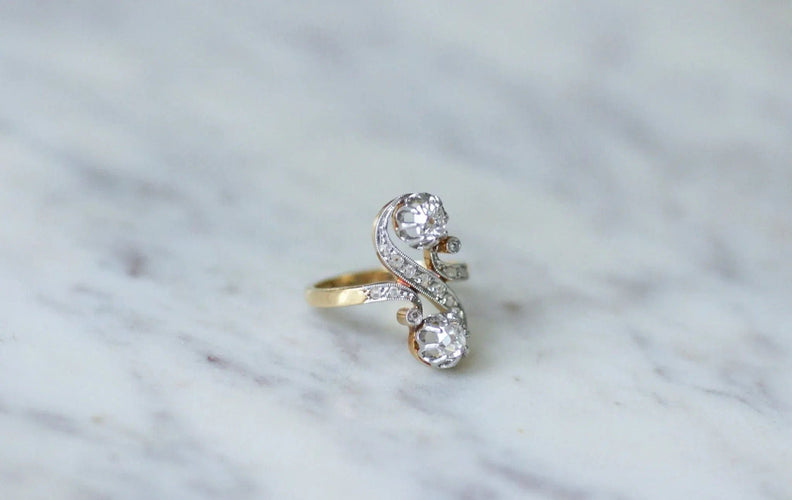 Bague 52 Bague Toi et Moi diamants Belle Epoque 58 Facettes