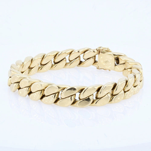 Bracelet Bracelet gourmette plate en or jaune 58 Facettes 21-698