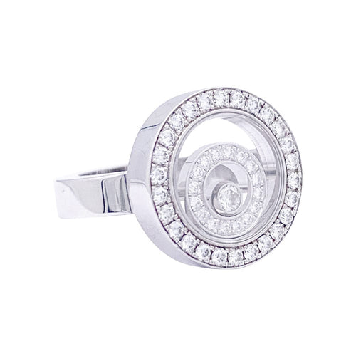 Bague 52 Bague Chopard, "Happy Spirit", or blanc, diamants. 58 Facettes 33528