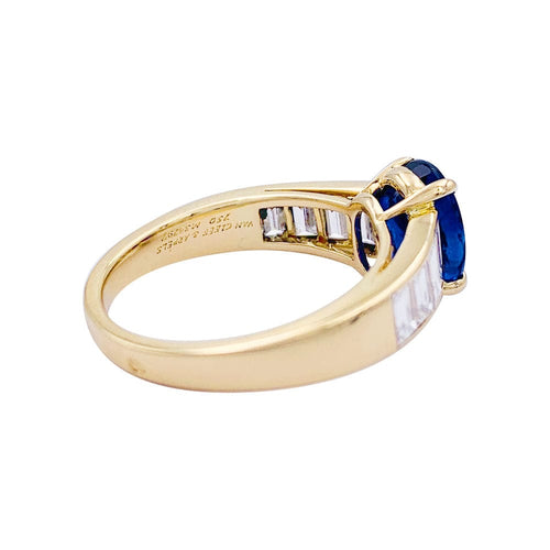 Bague 51 Bague Van Cleef & Arpels saphir et diamants baguette. 58 Facettes 33085