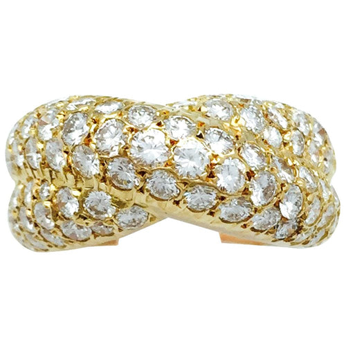 Bague 52 Bague "Croisée" en or jaune et diamants. 58 Facettes 31950