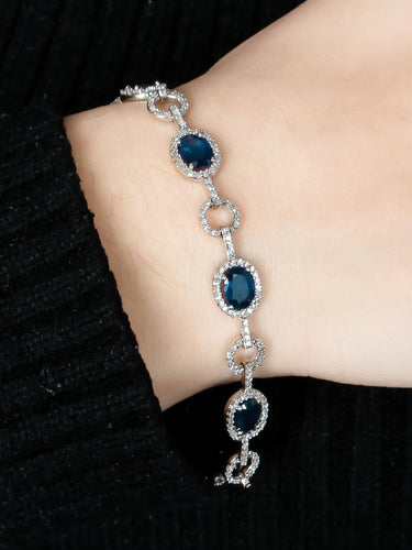 Bracelet Or Blanc / Saphirs BRACELET OR, DIAMANTS & SAPHIRS 58 Facettes BO/220009