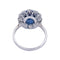 Bague 52 Bague Pompadour, or blanc, platine, saphir et diamants. 58 Facettes 32293