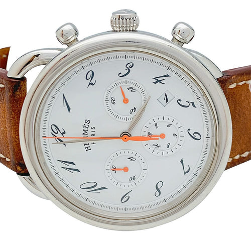 Montre Montre Hermès "Arceau" chronographe en acier, cuir. 58 Facettes 31211
