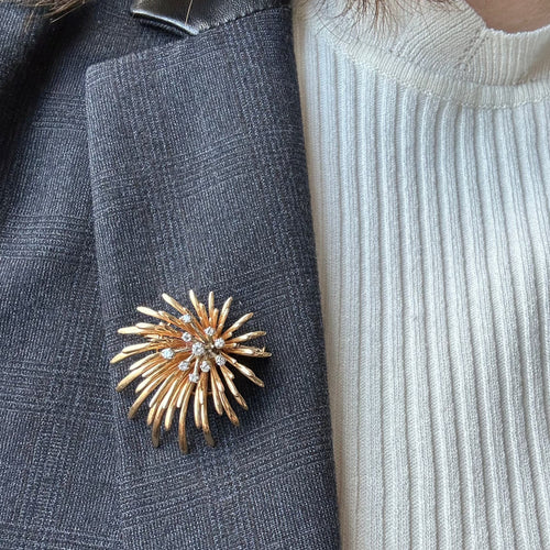 Broche Broche Panache Or jaune Platine Diamants 58 Facettes REF2303-44