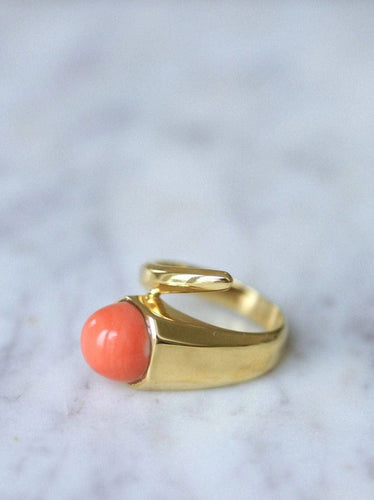 Bague Bague clou or et corail 58 Facettes