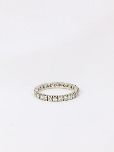 Bague 50.5 Alliance américaine en or blanc et diamants 58 Facettes J67