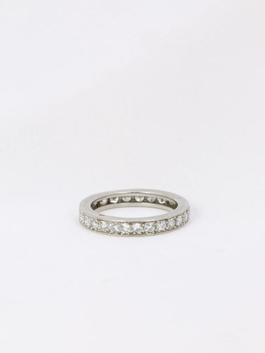 Bague Alliance américaine en platine et diamants 58 Facettes J61