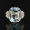 Bague 51 Bague de cocktail aigue-marine et diamants 58 Facettes 22-645
