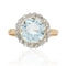 Bague 58 Bague ancienne aigue-marine diamants ronde 58 Facettes 22-425