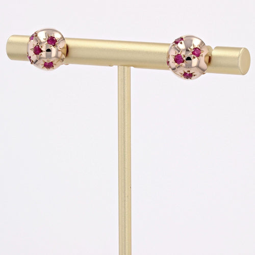 Boucles d'oreilles Puces d'oreilles dômes vintage rubis 58 Facettes 22-630