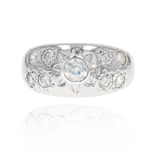 Bague 53 Bague jonc diamants or blanc 58 Facettes 22-231