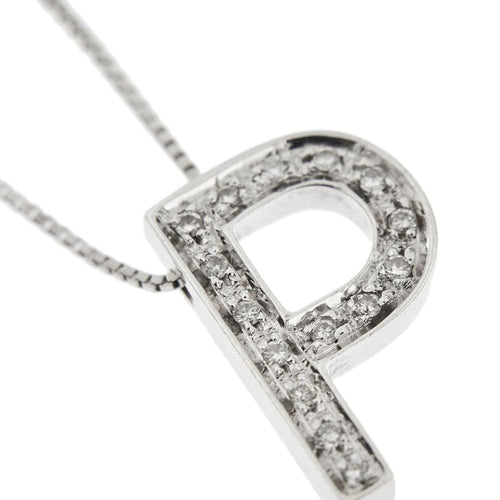Collier Collier pendentif initiale P diamants 58 Facettes 27844