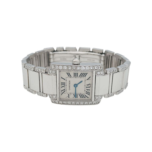 Montre Montre Cartier, "Tank Française", or blanc et diamants. 58 Facettes 30151