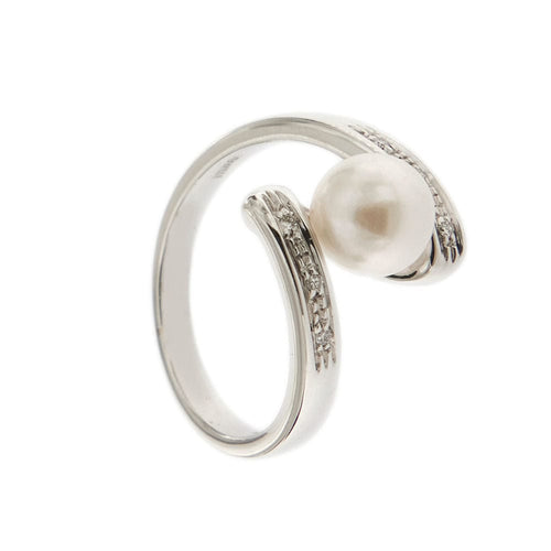 Bague 55 Bague perle diamants 58 Facettes 27203