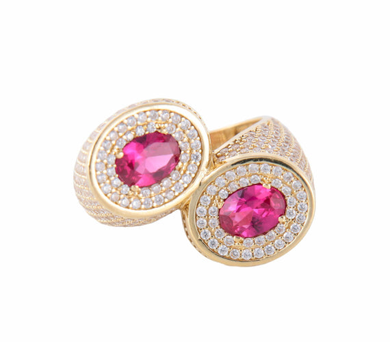 Bague BAGUE "ETREINTE" OR & ZIRCONIUMS 58 Facettes BO/220090