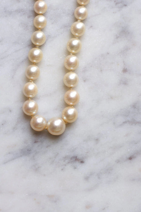 Collier Collier perles vintage, fermoir diamants 58 Facettes