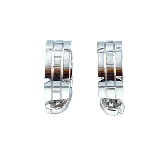 Boucles d'oreilles Cartier. Collection Tank Française, Boucles d'oreilles or blanc 58 Facettes