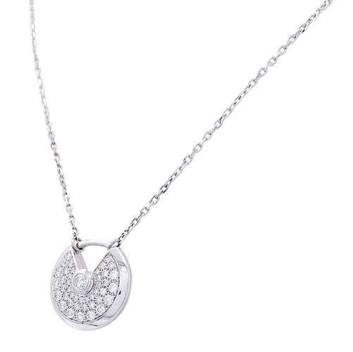 Collier Collier Cartier, "Amulette", or blanc, diamants. 58 Facettes 32992