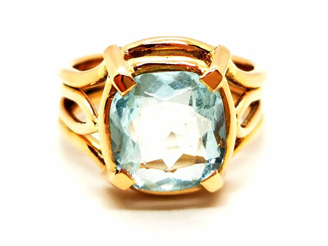 Bague 52 Bague Or jaune Aigue marine 58 Facettes 1649211CN