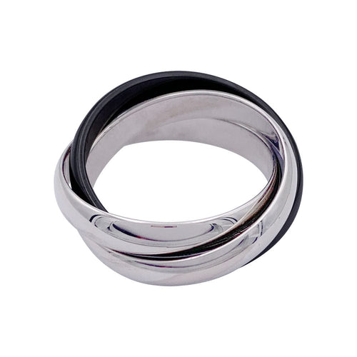 Bague 50 Bague Cartier, "Trinity", or blanc et céramique noire. 58 Facettes 32949