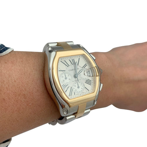 Montre Montre Cartier, modèle "Roadster" en or jaune et acier. 58 Facettes 31092