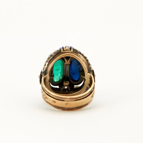 Bague 53 Bague Saphir Emeraude cabochons 58 Facettes