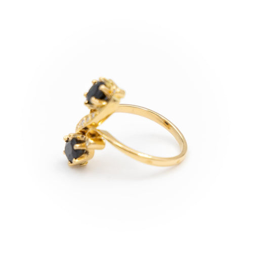 Bague 57.5 Bague Toi & Moi Or jaune Saphir 58 Facettes 2004427CN