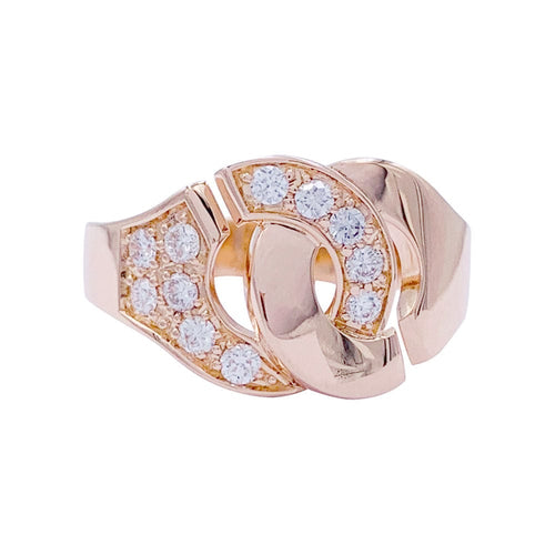Bague 55 Bague Dinh Van, "Menottes R12", or rose, diamants. 58 Facettes 32391