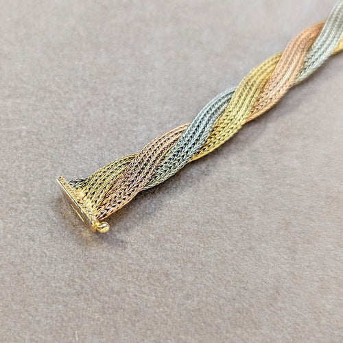 Bracelet Bracelet en 3 ors tressé 58 Facettes 17264