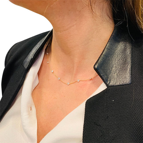 Collier Collier "Gouttière" deux ors et diamants. 58 Facettes 31324